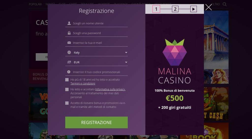 Guida alla registrazione sul sito